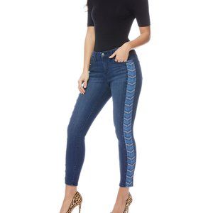 Mid-Rise Lace-Up Sides Ankle Jeans pant size 6
